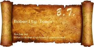 Boberity Tomor névjegykártya
